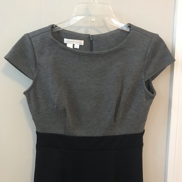 Black and Grey Cap Sleeve Dress- Perfect for Work! - Picture 2 of 4